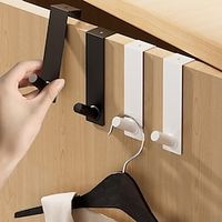 2Pcs Rust-proof Door Hook Cloth Key Towel Holder Multi-purpose Punch Free Kitchen Cabinet Tool Hanger Bathroom Door Rack Robe Hanger Lightinthebox - thumbnail