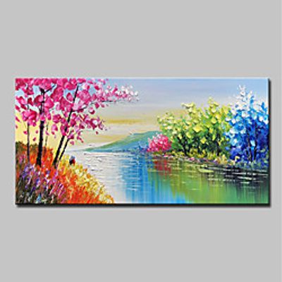 Oil Painting Hand Painted Horizontal Abstract Landscape Modern Stretched Canvas Lightinthebox