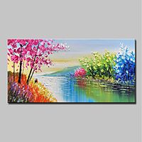Oil Painting Hand Painted Horizontal Abstract Landscape Modern Stretched Canvas Lightinthebox - thumbnail