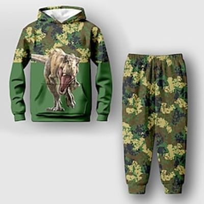 Boys 3D Dinosaur Camo Hoodie Pants Set Long Sleeve 3D Printing Fall Winter Active Fashion Cool Polyester Kids 3-12 Years Outdoor Street Vacation Regular Fit Lightinthebox Boys 3D Dinosaur Camo Hoodie Pants Set Long Sleeve 3D Printing Fall Winter Active Fashion Cool Polyester Kids 3-12 Years Outdoor Street Vacation Regular Fit Lightinthebox