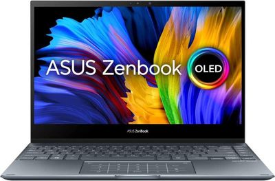 Asus ZenBook Flip 13 OLED Laptop, 11th Gen, Intel Core i7-1165G7, 13.3inch FHD OLED, 16GB RAM, 1TB SSD, Shared Intel Iris Xe Graphics, Windows 11, English & Arabic Keyboard, Pine Grey - UX363EA-OLED101W
