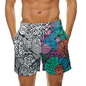 Men's Casual Designer Quick Dry Breathable Beach Swimming Pool Shorts Bermuda shorts Board Shorts Pants Abstract Graphic Prints Short 3D Print Drawstring Elastic Waist Rainbow  Summer Lightinthebox
