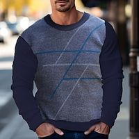 Men's Pullover Sweater Jumper Jumper Ribbed Knit Regular Knitted Color Block Crew Neck Modern Contemporary Work Daily Wear Clothing Apparel Winter Camel Gray S M L Lightinthebox - thumbnail