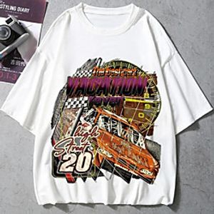 Men's Unisex Tees T shirt Hot Stamping Graphic Prints Car Plus Size Print Short Sleeve Casual Tops 100% Cotton Basic Designer Big and Tall White miniinthebox