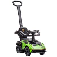 Megastar Ride On Licensed Lamborghini Signature 2-In-1 Push Along Stroller With Horn Engine Sound And Steering Wheel With Parental Handle, Green - 661l-g (UAE Delivery Only)