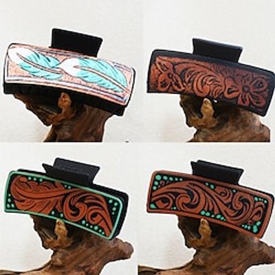 Western Hair Claw Clips Large Hairpins for Women Wood Printed Scottish Long Thick Hair Neutral Colors Appreciation Gifts Idea Teacher Nurse Mom Friends Teens Lightinthebox