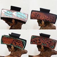 Western Hair Claw Clips Large Hairpins for Women Wood Printed Scottish Long Thick Hair Neutral Colors Appreciation Gifts Idea Teacher Nurse Mom Friends Teens Lightinthebox - thumbnail