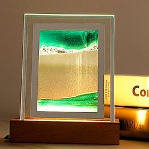 LED Decorative Table Lamp Night Light Solid Wood 5V Mobile Sand Painting Gift BoyfriendGirlfriend A HolidayBirthday Present Lightinthebox