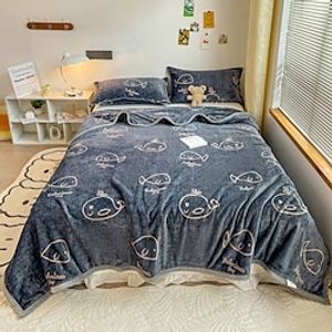 Blankets  Throws, Animal / Letter Flannel Toison Warmer Soft Comfy Blankets miniinthebox
