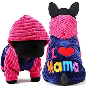 Dog Clothes I Love Papa And Mama Winter Pet Dog Clothes Small Medium Dog Coats Jackets For Chihuahua Poodle (m, I Love Mama) miniinthebox