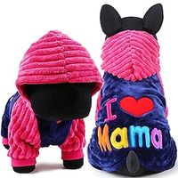 Dog Clothes I Love Papa And Mama Winter Pet Dog Clothes Small Medium Dog Coats Jackets For Chihuahua Poodle (m, I Love Mama) miniinthebox - thumbnail