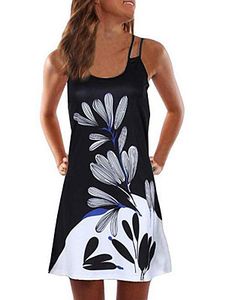 Spaghetti Strap Floral Printed Shift Dress