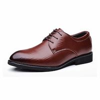 British Business Pointed Toe Men's Leather Shoes Casual Trend Men's Shoes Formal Dress Lace-Up Korean Men's Wedding Shoes miniinthebox - thumbnail