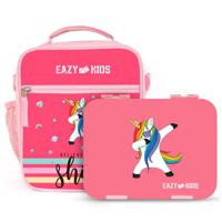 Eazy Kids Bento Boxes With Insulated Lunch Bag Combo - Unicorn Pink