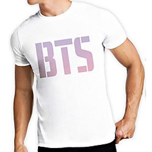 Men's Unisex Tee T shirt Hot Stamping Graphic Prints Letter Plus Size Print Short Sleeve Casual Tops Cotton Basic Designer Big and Tall White miniinthebox