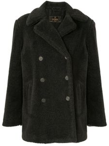 Fendi Pre-Owned double-breasted teddy coat - Grey