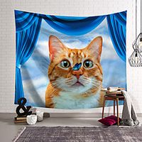 Circus Curtain Wall Tapestry Art Decor Blanket Curtain Hanging Home Bedroom Living Room Decoration Cat Lightinthebox - thumbnail