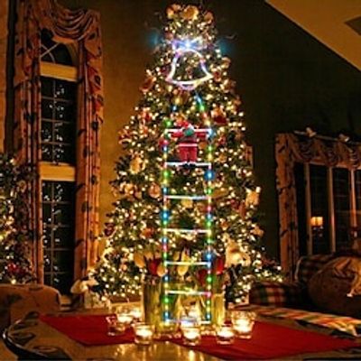 LED Christmas Light - Christmas Decorative Ladder Lights with Santa Claus Christmas Decorations Lights for Indoor Outdoor Window Garden Home Wall Xmas Tree Decor Lightinthebox