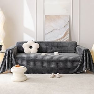 Autumn and winter thickened sofa towel plush sofa cover anti cat scratch sofa cover solid color sofa cover Lightinthebox