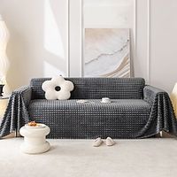 Autumn and winter thickened sofa towel plush sofa cover anti cat scratch sofa cover solid color sofa cover Lightinthebox - thumbnail