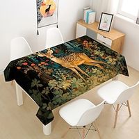 Animal Deer Tablecloth Rectangle Table Cloth Cover Washable Wrinkle Resistant Tablecloths for Family Gathering, Dining Table Lightinthebox - thumbnail