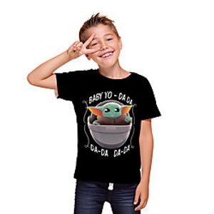 Kids Boys' T shirt Tee Short Sleeve 3D Print Cartoon Unisex Print Black Children Tops Summer Active Daily Wear Halloween Regular Fit 3-12 Years miniinthebox