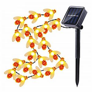 Outdoor Solar String Lights 1set 12m 100 leds Cute Honey Bee Led String Fairy Light Outdoor String Lights 5m 20leds 50leds Bee Outdoor Garden Fence Patio Christmas Garland Lights miniinthebox