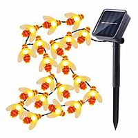 Outdoor Solar String Lights 1set 12m 100 leds Cute Honey Bee Led String Fairy Light Outdoor String Lights 5m 20leds 50leds Bee Outdoor Garden Fence Patio Christmas Garland Lights miniinthebox - thumbnail