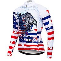 21Grams Men's Long Sleeve Cycling Jersey Spandex Red and White American  USA Eagle Bike Top Mountain Bike MTB Road Bike Cycling Quick Dry Moisture Wicking Sports Clothing Apparel  Stretchy Lightinthebox - thumbnail