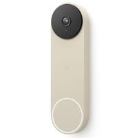 Google Nest Doorbell (Battery), Wireless Doorbell Camera, 720p Video Doorbell, Linen, Wi-Fi, Portable, White - GA03695