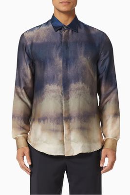 Watercolour Print Shirt in Twill Watercolour Print Shirt in Twill