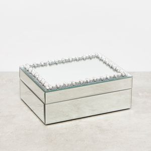 Crystal Flower Glass Trinket Box