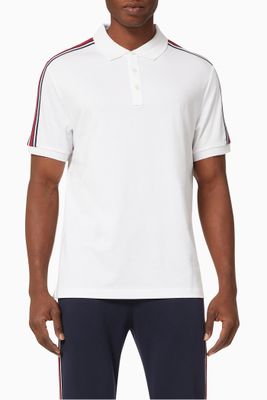 Logo Tape Polo T-shirt in Cotton Logo Tape Polo T-shirt in Cotton
