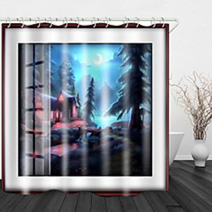 Forest Lodge Digital Printing Shower Curtains Hooks Modern Polyester New Design miniinthebox