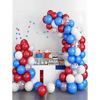 74pcs Independence Day Theme Holiday Balloon Set - 10inch/12inch Red, Blue, White Glitter Balloons Combo Kit; Patriotic Theme Celebration for Indoor and Outdoor Activities, Party Decoration, and Photography Backgrounds Lightinthebox