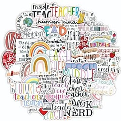 250pcs Word  Phrase Stickers for School Office Student Waterproof Self-adhesive Cartoon for Women Men Girls Lightinthebox
