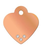 The Hillman ID Tag - Rose Gold Plated Brass Heart with Crystal dog