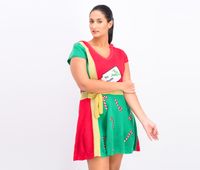 Juniors Present Sweater Dress  Red Combo - thumbnail