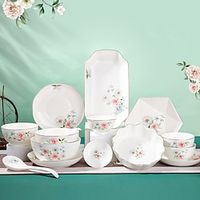 Ceramic Dinnerware Sets, Vintage Floral Flowers Plates and Bowls, Highly Chip and Crack Resistant | Dishwasher  Microwave  Oven Safe Dishes Lightinthebox - thumbnail