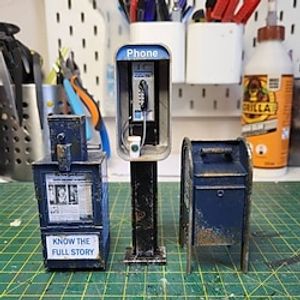 Miniature American Payphone in 1:12 Scale, Mini Vintage Style Dollhouse Furniture Phone Booth Model Accessorries Decoration, Christmas Xmas Gift Lightinthebox