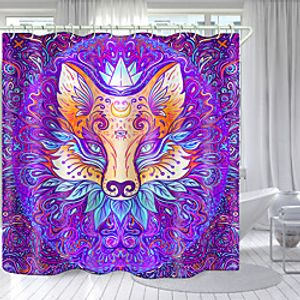 Colored Three-Eyed Fox Digital Printing Shower Curtain Shower Curtains  Hooks Modern Polyester New Design 72 Inch miniinthebox
