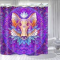 Colored Three-Eyed Fox Digital Printing Shower Curtain Shower Curtains  Hooks Modern Polyester New Design 72 Inch miniinthebox - thumbnail