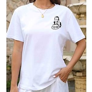 Women's T shirt The office That's what she said Tee 100% Cotton Letter Black White Yellow Print Short Sleeve Going out Weekend Fashion Basic Round Neck Regular Fit Summer Lightinthebox