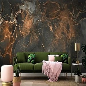 Abstract Marble Wallpaper Mural Gray Orange Marble Wall Covering Sticker Peel and Stick Removable PVC/Vinyl Material Self Adhesive/Adhesive Required Wall Decor for Living Room Kitchen Bathroom miniinthebox