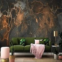 Abstract Marble Wallpaper Mural Gray Orange Marble Wall Covering Sticker Peel and Stick Removable PVC/Vinyl Material Self Adhesive/Adhesive Required Wall Decor for Living Room Kitchen Bathroom miniinthebox