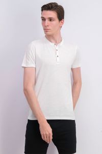 Mens Short Sleeve Henley T-Shirt  White