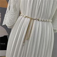 Metalic Wedding  Party  Evening Sash With Imitation Pearl  Belt Women's Sashes Lightinthebox - thumbnail