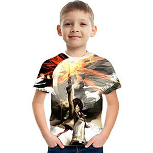 Kids Boys' T shirt Tee Short Sleeve Anime Graphic Rainbow Children Tops Summer Active Fashion Streetwear 3-12 Years miniinthebox