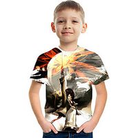 Kids Boys' T shirt Tee Short Sleeve Anime Graphic Rainbow Children Tops Summer Active Fashion Streetwear 3-12 Years miniinthebox - thumbnail