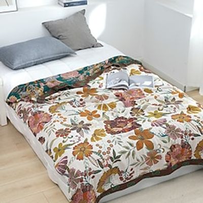 Boho Throw Blanket for Bed  Ultra Soft Rustic Quilt - Floral Printed Farmhouse Decor Bed Blankets All Season Rustic Throw for Sofa Couch Chair Lightinthebox
